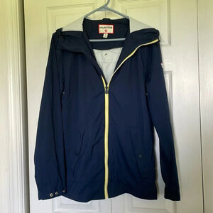 Hunter For Target Outdoor Rain Jacket Womens XS Hooded Navy Full Zip Windbreaker